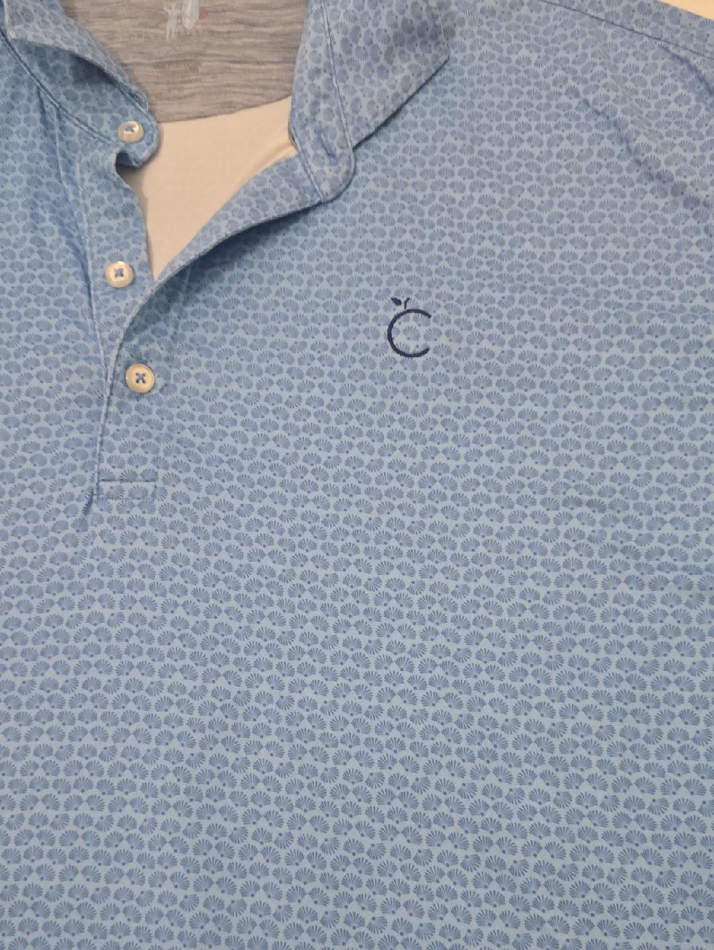 Johnie O Sky Blue Micro-Pattern Polo Golf XXL‎